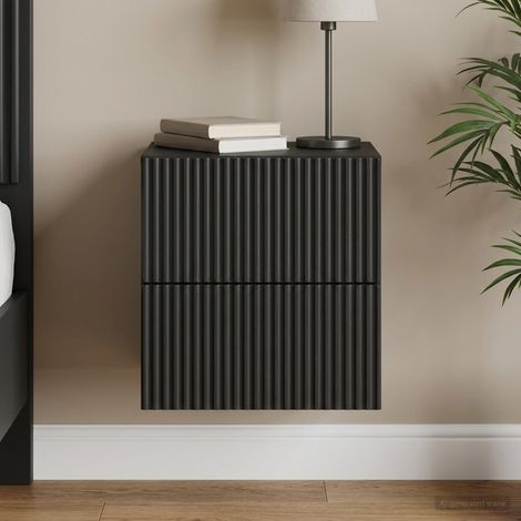 Mobiletto da notte a muro con cassetto Nero 33 x 34,5 x 40 cm vidaXL (1/5)