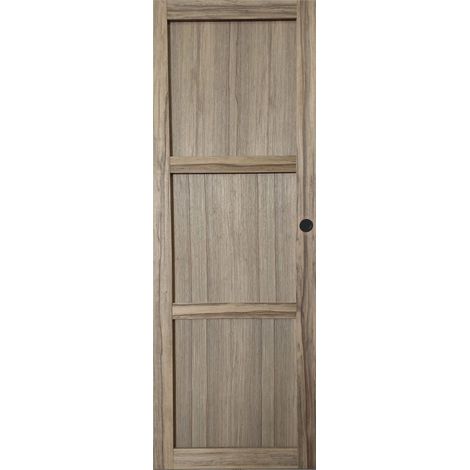 Porte Coulissante Frake 3 Panneaux  H204 X L73 Et 2 Coquilles Noir