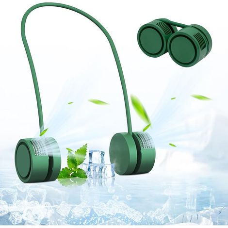 Einfacher, faltbarer, per USB aufladbarer, freihändig bedienbarer Nackenventilator mit 3 Geschwindigkeitsstufen, ideal für Männer, Frauen und auf Reisen. (1/5)
