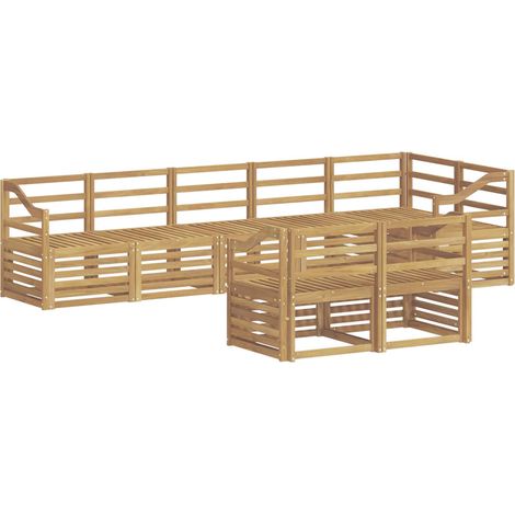 Ensemble de canapés d'extérieur 8 pc Blanc Bois d'Acacia Massif vidaXL