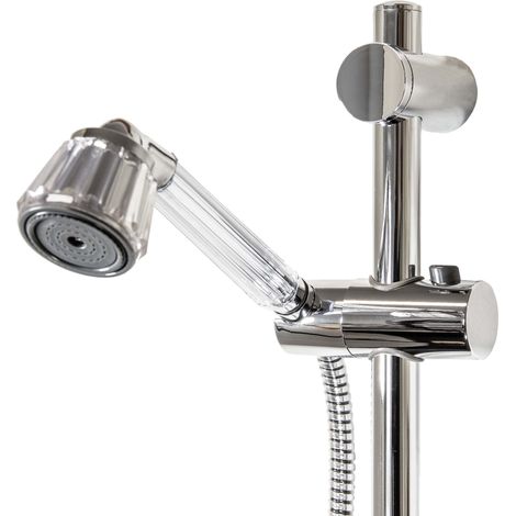 tecuro Brauseset Crystal-60 - mit Handbrause stufenlos umstellbar, Brauseschlauch 150 cm, Wandstange 100 cm (1/5)