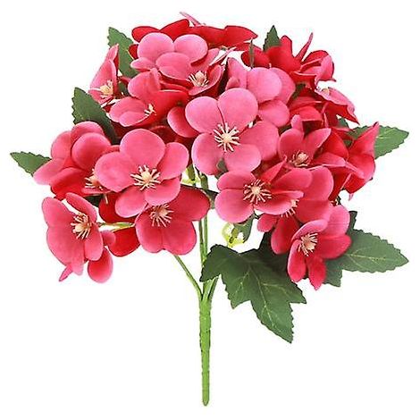 Branche de bégonia artificielle avec tige, 5 fourches, 35 têtes, pour la maison, les mariages et les fêtes, fausse pomme d'ornementrouge vin (1/5)