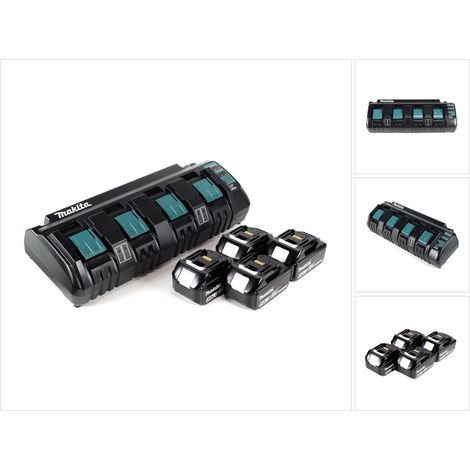 Makita Power Source Kit 18V mit DC 18 SF 4-fach Ladegerät + 4x BL1850 Akku 5,0Ah