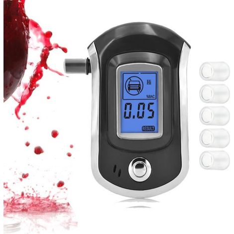 KLVGTIFS PUNouveaux Alcootests Éthylotest portable, léger -Éthylomètre Police Breath écran LCD Alcootest Électronique Portatif Capteur semi-con (1/4)
