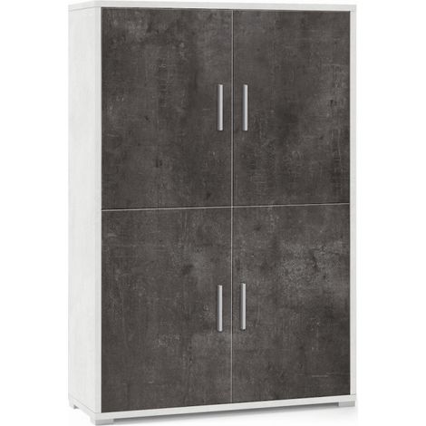Mueble 4 Puertas 108L x 41P x h161 – Acabado Blanco Opaco y Negro Opaco – Sarmog