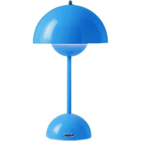 Lampe Bud Lamp 30 cm sans fil tactile à intensité variable, lampe de table rechargeable 2000 mAh, lampe de chevet nordique bleue (1/5)