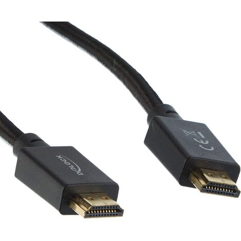 Câble HDMI - DELOCK - 85388 - 2 m - HDMI Type A Mâle - 48 Gbit/s - Noir