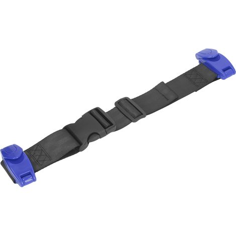 Ajusteur de ceinture de sécurité, attache, sangle de protection de cou en nylon souple pour enfants, bleu. (1/5)