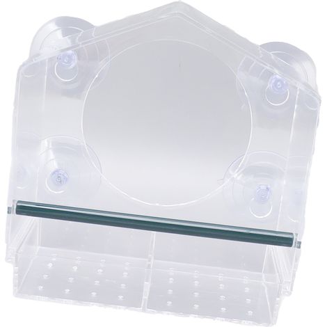Fenstervogelfutterhaus, transparent, robust, Acryl, mit 4 Saugnäpfen (1/5)