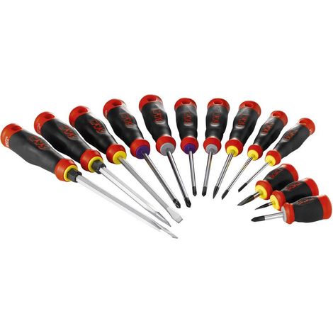 JEU 13 TOURNEVIS FENTE PHILLIPS ET POZIDRIV SAM OUTILLAGE - TJ13 (1/4)