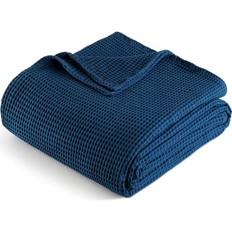 Plaid Couverture en Coton à Texture Alvéolée et Gaufrée (1/5)
