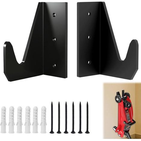 Support mural pour cric Crochet d'outils de réparation de voiture avec support de cric robuste, support de rangement de garage pour tour de voiture, accessoires de remorque, support mural peu (1/5)