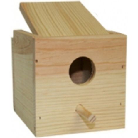TRADE SHOP - Nido In Legno 12.5x13.5x11.5cm Da Appendere Per Uccelli Roditori Criceti Animali -