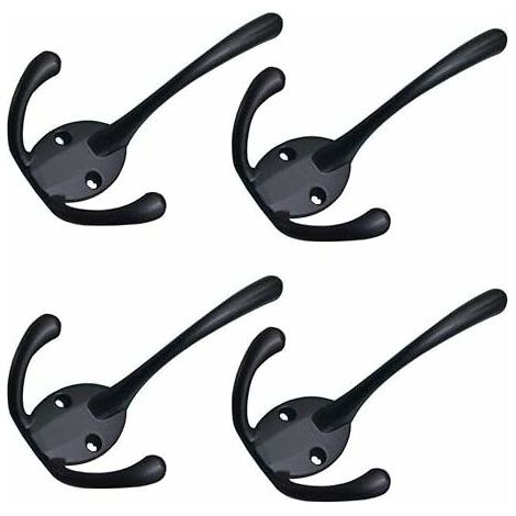 Lot de 4 cintres rétro pour chambre, cintres doubles, cintres simples, cintres à vis noirs pour salle de bain et cuisine (1/5)