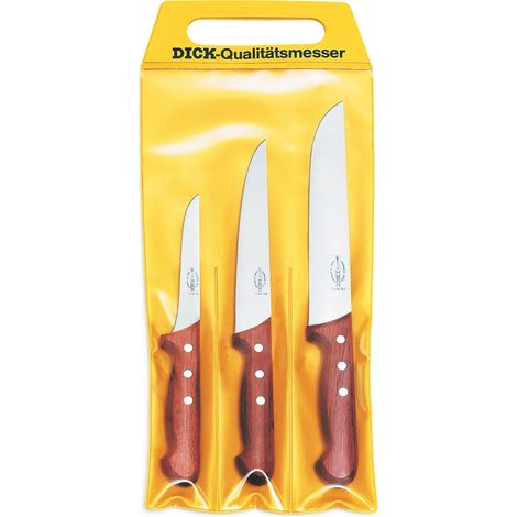 F. DICK Messer Set 3-teilig Holzgriff Ausbeinmesser Stechmesser Blockmesser
