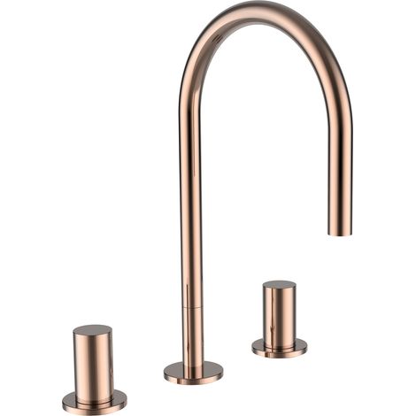 LAUFEN Kartell Mezclador de lavabo de 3 agujeros, caño giratorio,