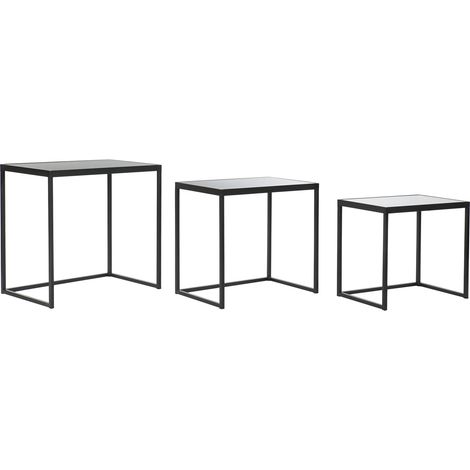 Auxiliariariary Table Set 3 Metallglas 58x36.5x53.5 Metallglas mehrfarbiger Farbfamilienhilfstabellen Details (1/5)
