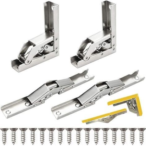 Charnière pour meuble,Charnière 90 Degrés 4pcs Charniere Pliante Porte Placard Pliant étagère Charnière à Visser Invisible (1/5)