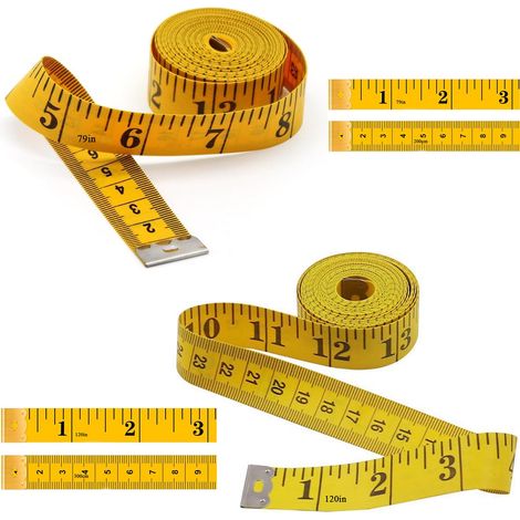 Mètre Ruban Double Face Pour Couture, Outil de Mesure de Couture, Mètre Ruban pour Le Corps (200cm/79 Pouces + 300cm/120 Pouces) (1/5)