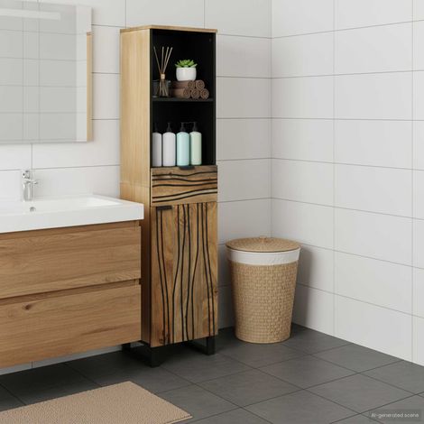 Gabinete de Baño Marrón 38 x 33 x 160 cm Madera maciza de Mango
