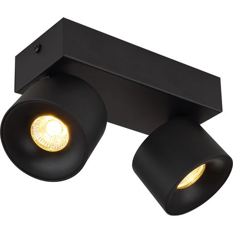 Deckenleuchte Deckenlampe Wohnzimmerlampe 2 flammig verstellbar schwarz LED