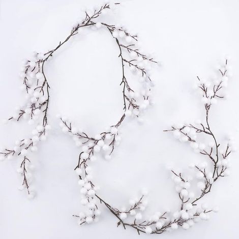 Guirlande de Houx Artificiel Blanc givré de 1,6 m - Guirlande de Baies de Houx artificielles - Guirlande de Noël à Suspendre - pour Sapin de Noël ou Couronne (1/5)