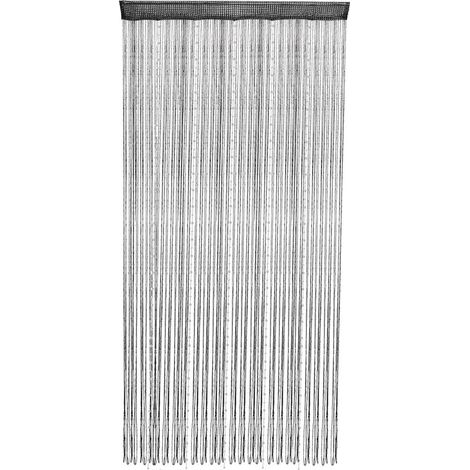 Rideaux à franges à paillettes, rideau en perles de cristal, rideau de séparation pour porte, fenêtre, chambre à coucher, placard, porte (noir) (1/5)