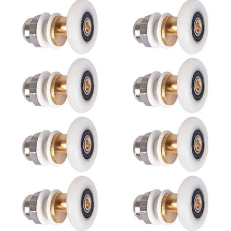 Porte de Douche Rouleau Roulette Roue pour Porte de Douche Roulettes Coulissantes Porte Roue de Remplacement pour Rouleau 8 pièces 25mm (1/5)