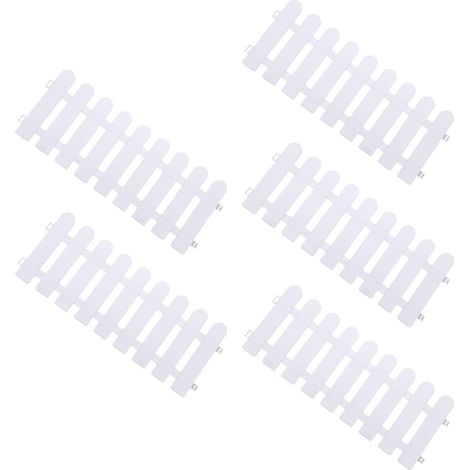 Lot de 5 Clôtures de Jardin en Plastique Blanc, Bordure de Terrasse Décorative Facile à Utiliser et Réutilisable pour Mariage et Jardin (1/5)