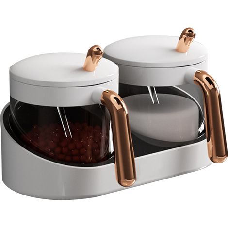 Boîte À Épices - 2 Contenants Transparent En PP Avec Couvercles Et Cuillères - Pour Cuisine Maison Ou Professionnelle - Lot De 2 (1/5)