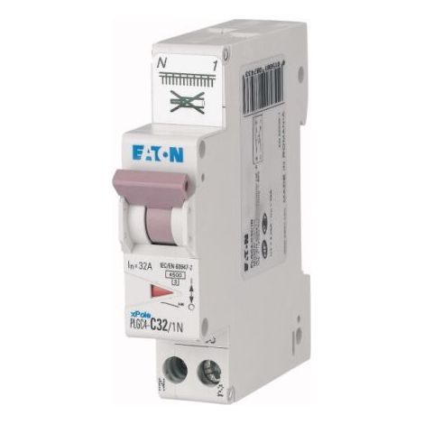Eaton – Disjoncteur unipolaire 32A – Courbe de déclenchement type C – Montage rail DIN – Pour installations électriques professionnelles