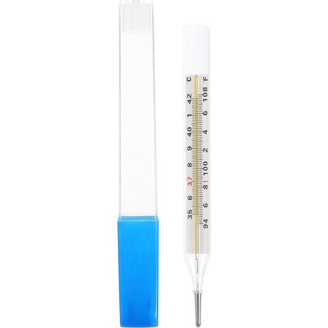 Thermomètre verre avec étui protecteur - Double échelle - Portable - Famille enfants adultes (1/5)