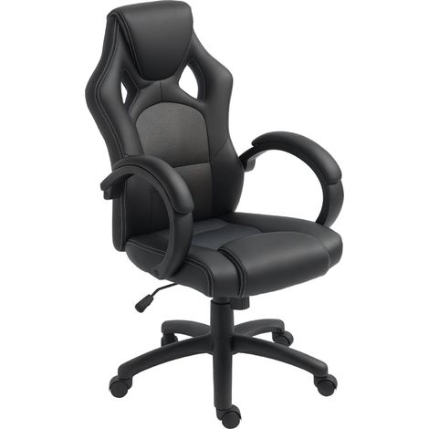 Office Chair, Faux Leather, 71 x 61 x 118 cm, Grey (1/5)