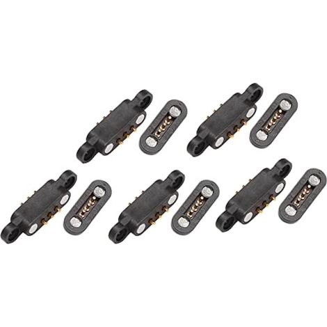 Lot de 10 paires de connecteurs magnétiques Pogo Pin Connecteur 3 positions Aimants Pas 2,3 mm Trou traversant Sonde mâle femelle (1/5)