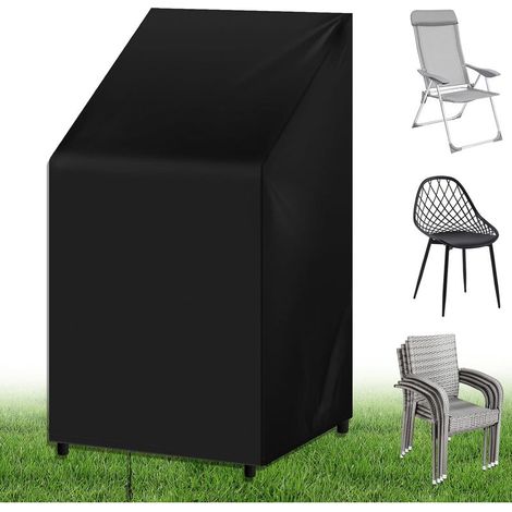 Housse Chaise Jardin,116x90x65cm Housse de Fauteuil Imperméable,Oxford 210D Housses Pour Mobilier de Jardin,Coupe Vent,Résistant à La Poussière,Aux UV,Adapté Aux Chaises Empilables (1/5)