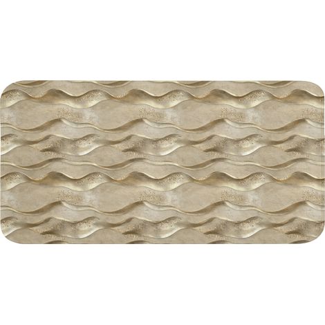 TAPIS DE TOILETTE Vagues - Motif - Or 120x60 cm (1/5)