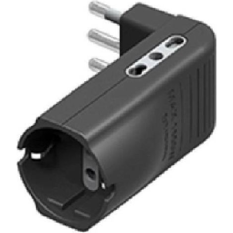 Adaptateur Corner Bticino 2 prises à double voies 1 prise allemande et fiche 16A anthracite S3616GE