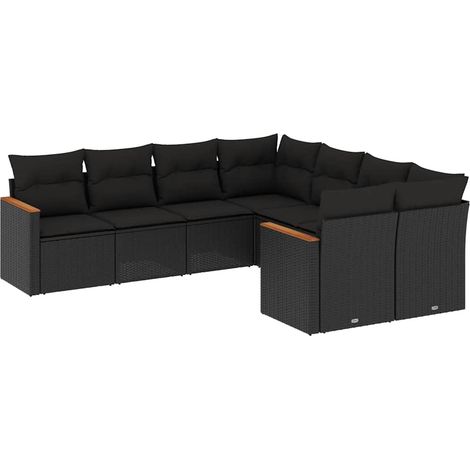 Maison Exclusive - Set de sofás de jardín 8 piezas y cojines ratá (1/5)