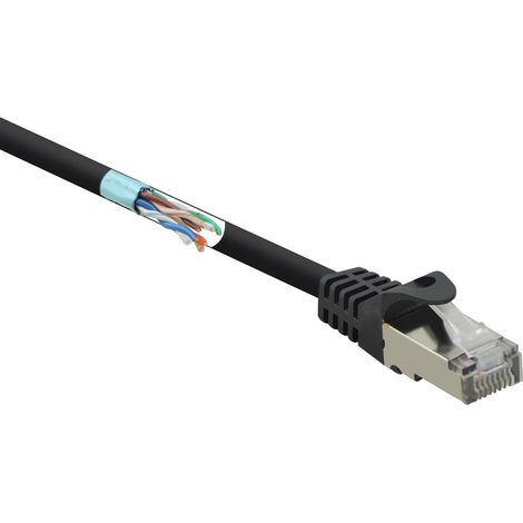 Renkforce RF-4732884 RJ45 Patchkabel CAT 5e F/UTP 5.00 m Schwarz mit Rastnasenschutz 1 St. (1/5)