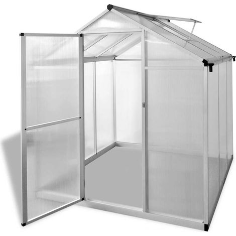 Serre de jardin en aluminium renforcé, polycarbonate double paroi, 3,46 m², gouttière - PANGIVO (1/5)