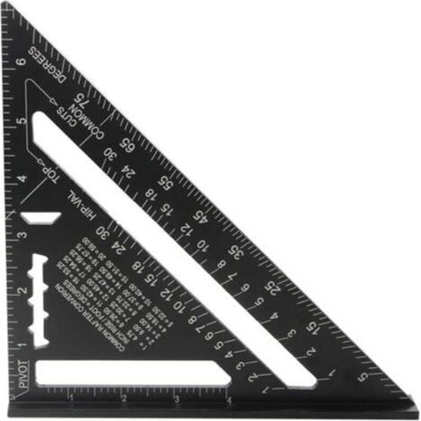 Equerre Menuisier MULTI FONCTIONS 180 mm Metal Aluminium Regle Équerre Guide Raporteur Angle 45 90 Degres/Outillage Charpentier/Outil Traçage Guidage Menuiserie Bois