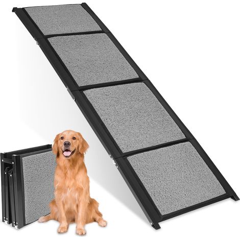 TolleTour Faltbare rutschfeste Haustierrampe Hundetreppe Haustierstufen Stabil und praktisch Tragkraft 80 kg Schwarz (1/5)