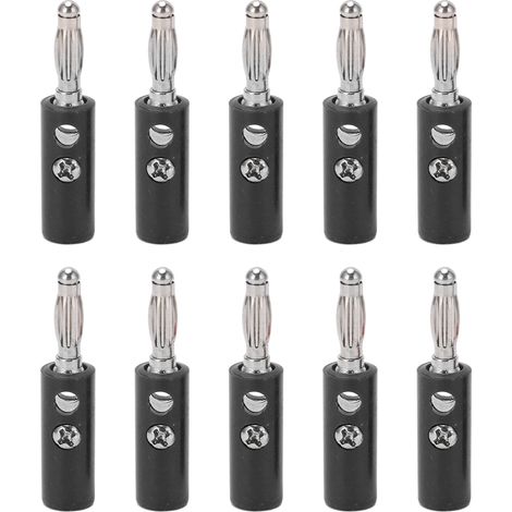 10pcs 22.090 4mm Douille Banane Dorée Connecteur Lanterne pour Appareils Électroniques Noir (1/5)