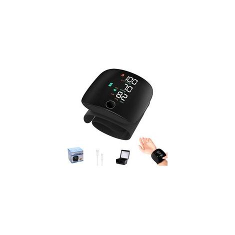 Tensiomètre électronique pour poignet avec écran LED, manchette réglable (13,5–19,5 cm), mémoire pour 2 utilisateurs (99 mesures par utilisateur), précision clinique, conforme aux normes européennes (1/5)