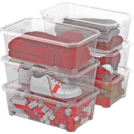 boîte de rangement plastique avec couvercle 6L, x6 (1/5)