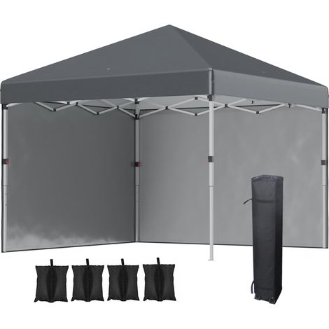 Tonnelle barnum de jardin pop-up pliant réglable en hauteur protection UV 30+ 2 parois latérales sac de transport inclus