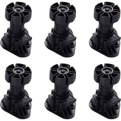 6pcs Plastic Cabinet Legs Furniture Feet Height Adjustable for Kitchen Bathroom Wardrobe 80-120mm