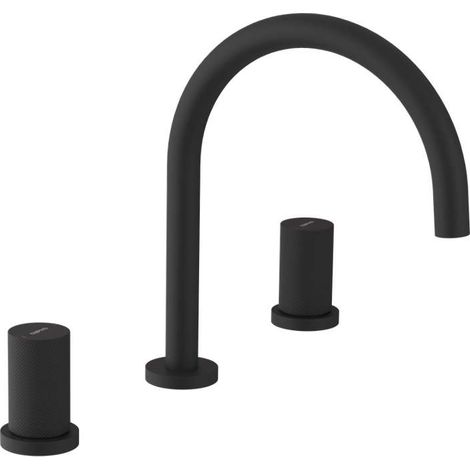 Sapho Ultratap - Grifo de lavabo, instalación de 3 orificios, negro mate UT017TB (1/2)