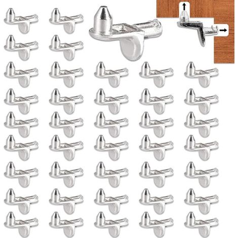 Paquete de 40 soportes ocultos para estantes (5 mm) - Adecuados para armarios y muebles. (1/5)
