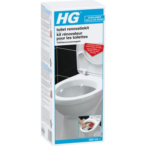 Kit rénovateur toilettes 500ml – Détergent puissant pour dépôts rebelles – Brosse et gants inclus – Nettoyage hygiénique – HG